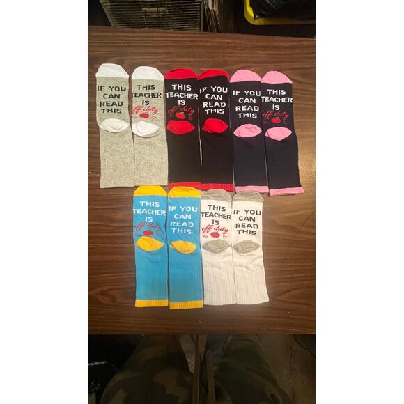 Teacher tote bag and 5 pair sock bundle Education - Picture 3 of 9